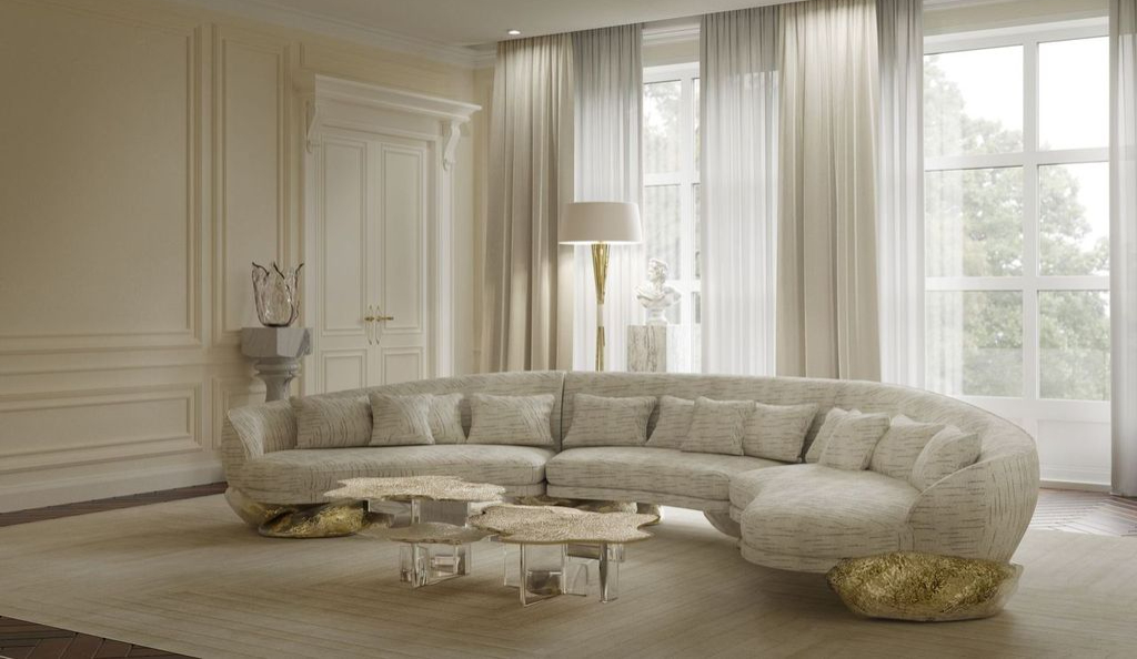 Contemporary Angra white curved by Boca do Lobo